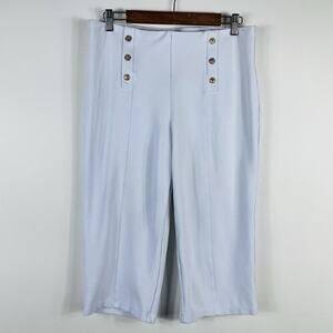 Nygard Slims Size Large Sailor Style Pull On Capri Pants White